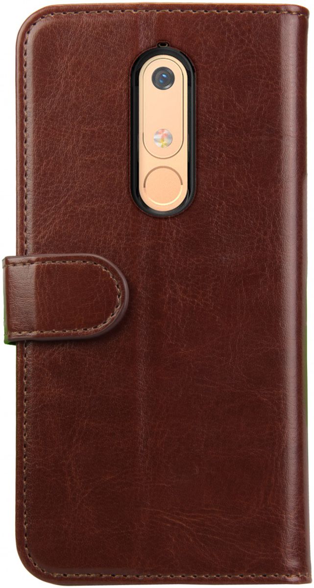 Rosso Element Nokia 5.1 Hoesje Book Cover Bruin afbeelding 5