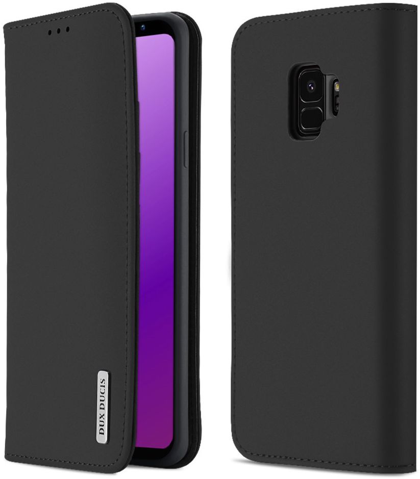 Dux Ducis Luxe Book Case Samsung Galaxy S9 Hoesje Echt Leer Zwart afbeelding 1