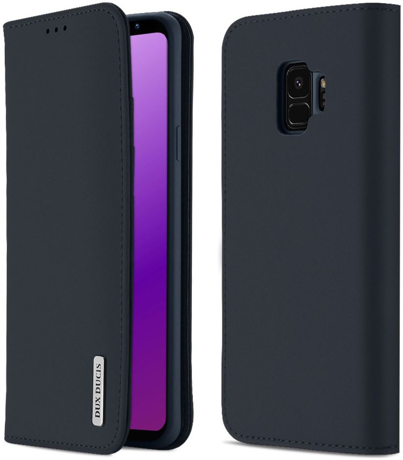 Dux Ducis Luxe Book Case Samsung Galaxy S9 Hoesje Echt Leer Blauw afbeelding 1