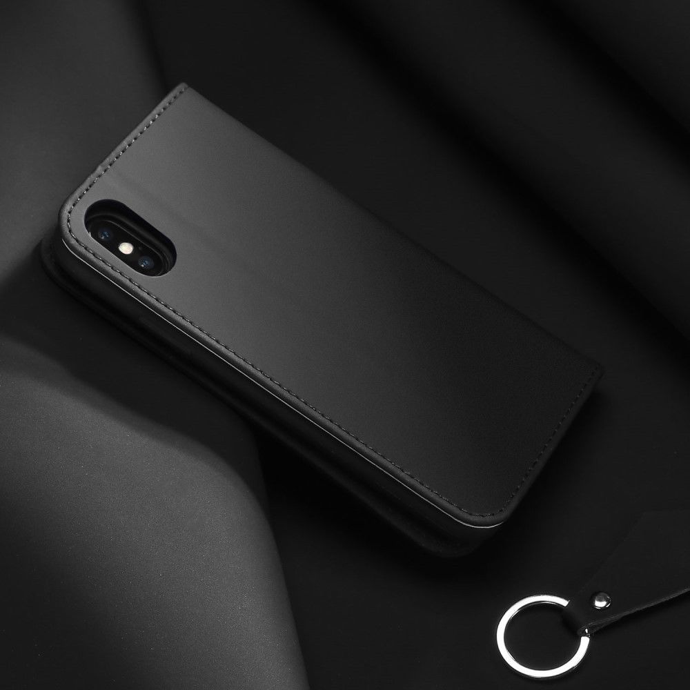 Dux Ducis Luxe Book Case Apple iPhone X Hoesje Echt Leer Zwart afbeelding 5