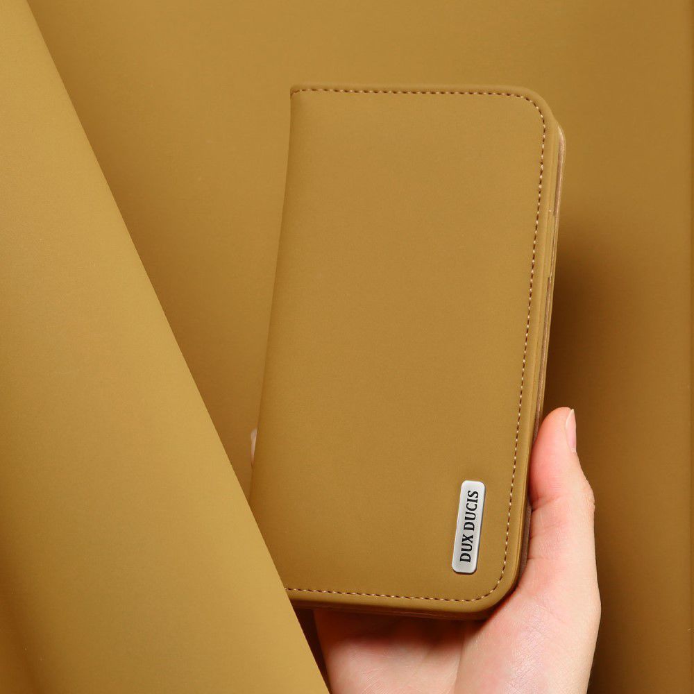 Dux Ducis Luxe Book Case Apple iPhone X Hoesje Echt Leer Khaki afbeelding 4