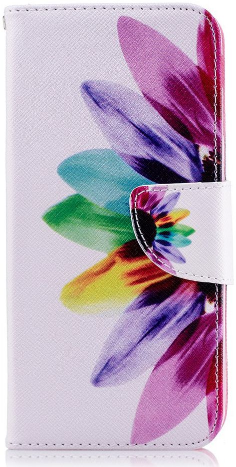 Samsung Galaxy J6 (2018) Lederen Portemonnee Hoesje Bloem afbeelding 1