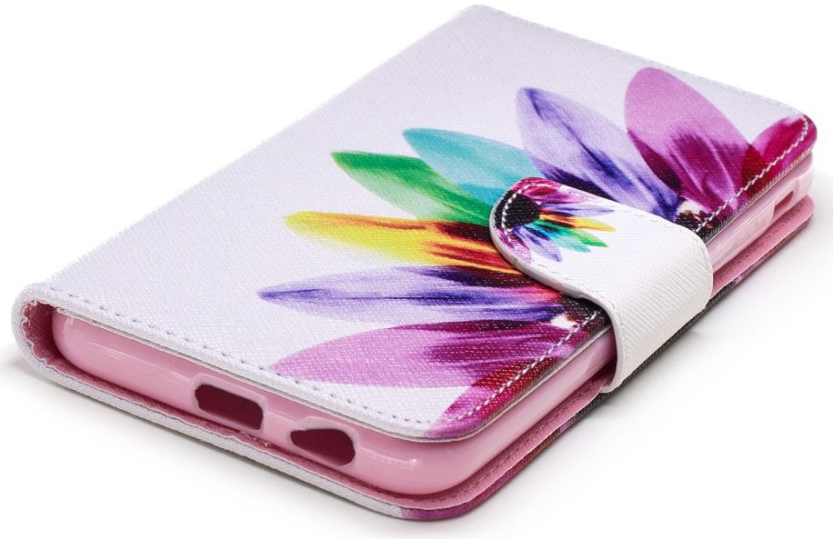 Samsung Galaxy J6 (2018) Lederen Portemonnee Hoesje Bloem afbeelding 9