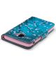 Samsung Galaxy J6 (2018) Lederen Portemonnee Hoesje Pink Flowers