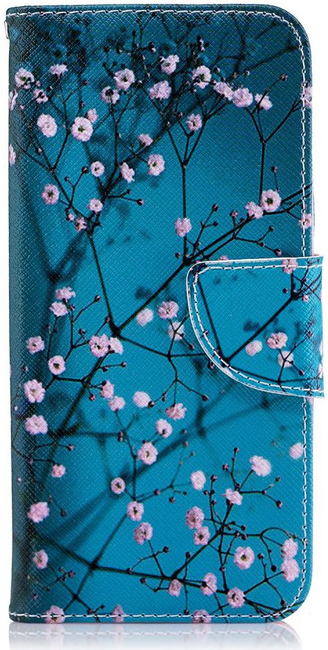 Samsung Galaxy J6 (2018) Lederen Portemonnee Hoesje Pink Flowers afbeelding 1