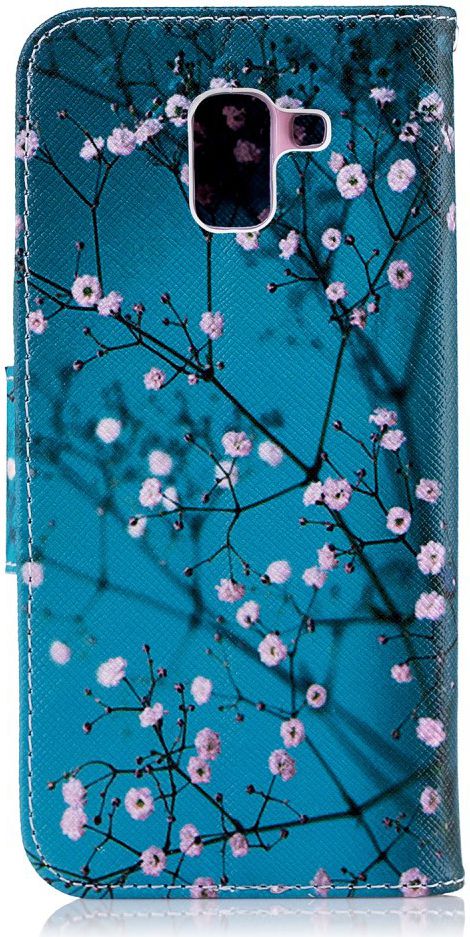 Samsung Galaxy J6 (2018) Lederen Portemonnee Hoesje Pink Flowers afbeelding 6