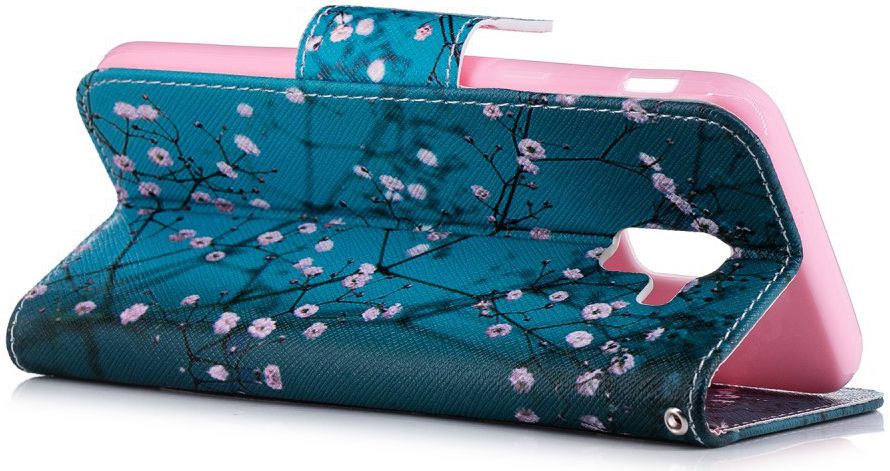 Samsung Galaxy J6 (2018) Lederen Portemonnee Hoesje Pink Flowers afbeelding 7