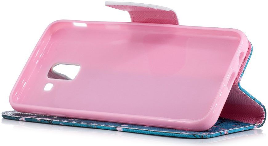 Samsung Galaxy J6 (2018) Lederen Portemonnee Hoesje Pink Flowers afbeelding 8