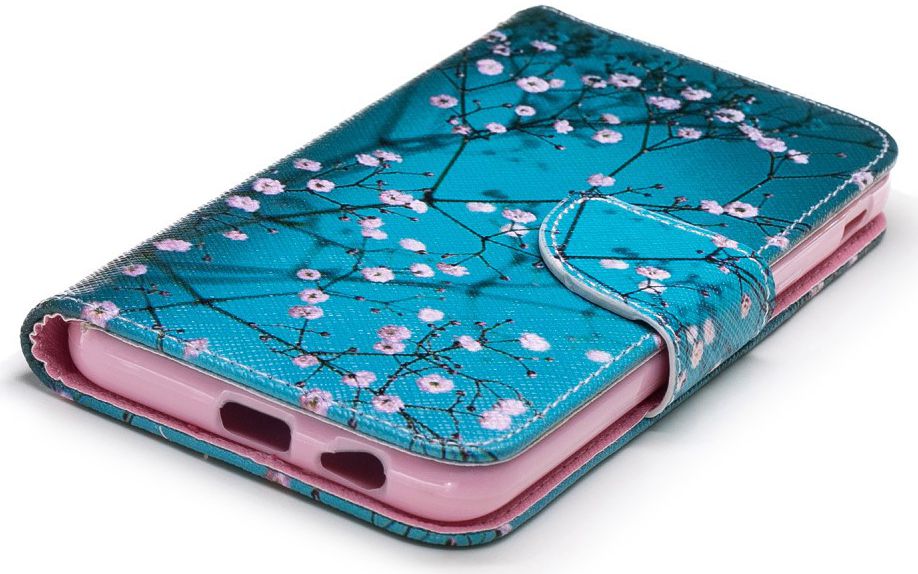 Samsung Galaxy J6 (2018) Lederen Portemonnee Hoesje Pink Flowers afbeelding 9