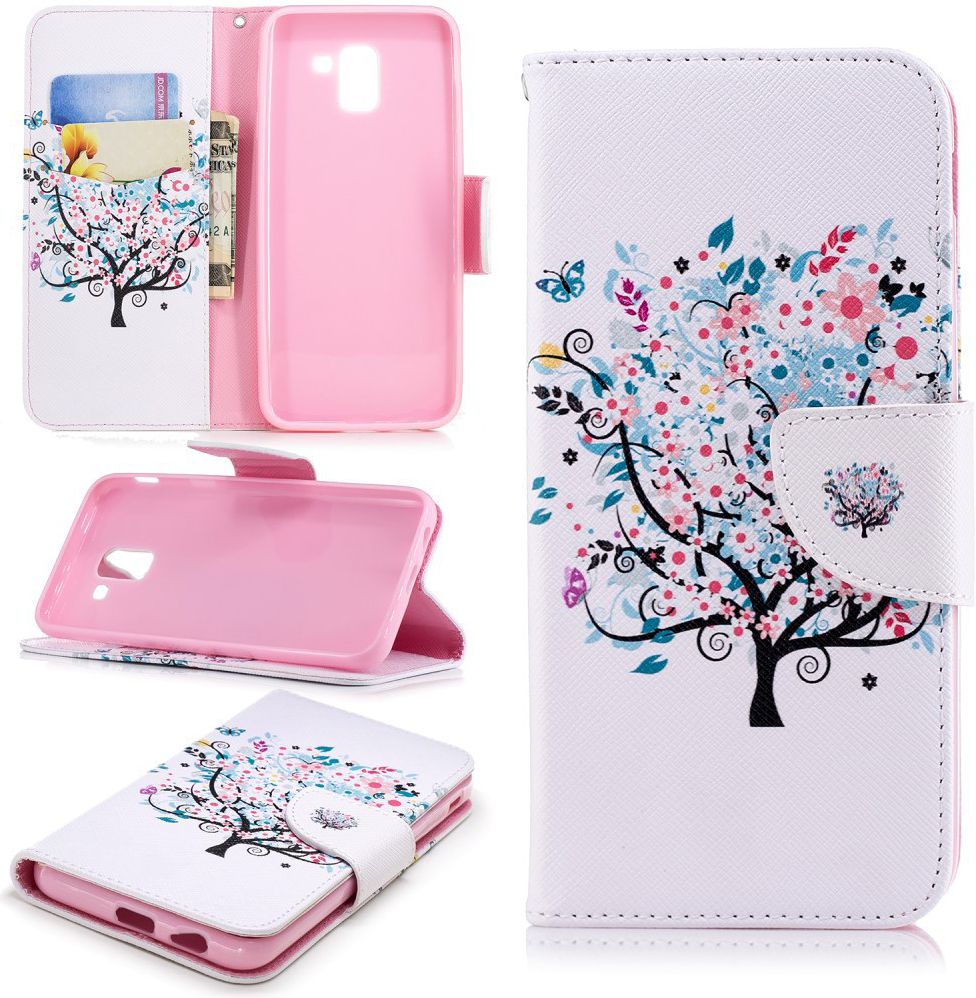 Samsung Galaxy J6 (2018) Lederen Portemonnee Hoesje Tree afbeelding 5