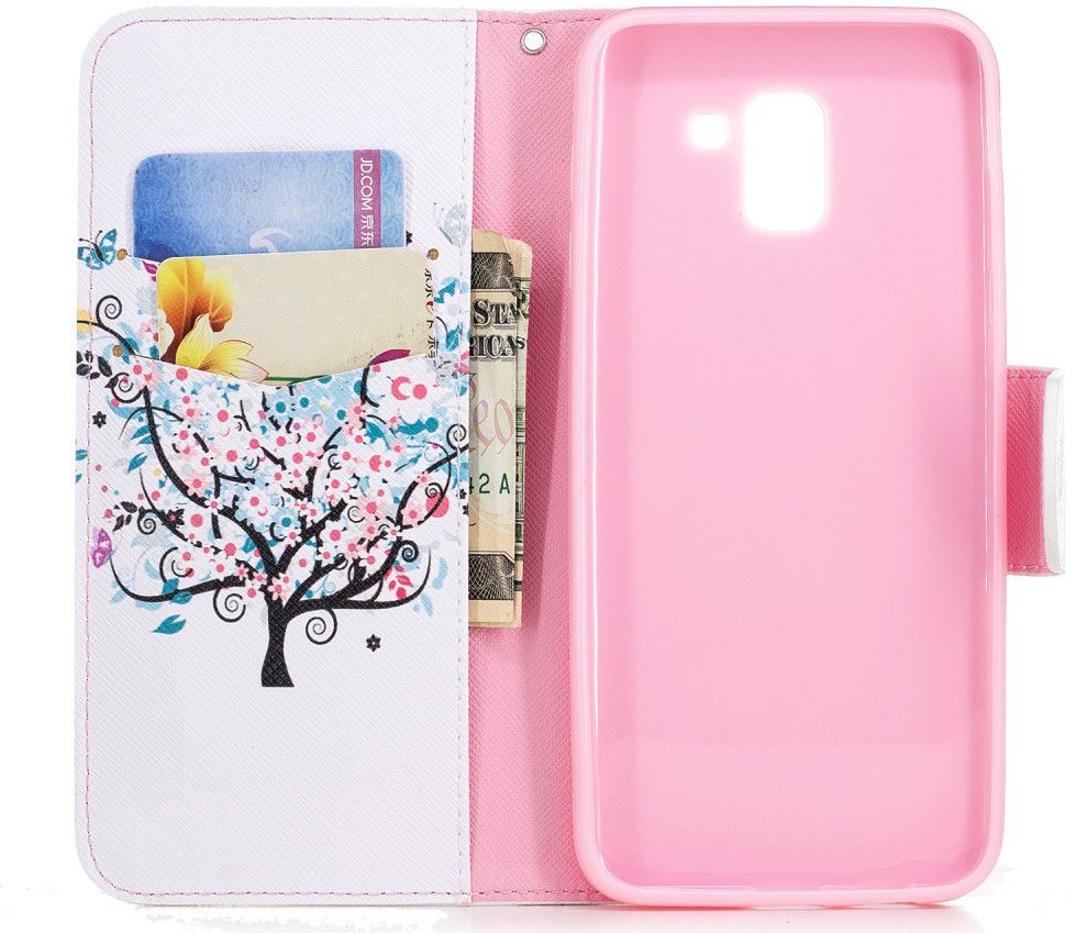 Samsung Galaxy J6 (2018) Lederen Portemonnee Hoesje Tree afbeelding 4
