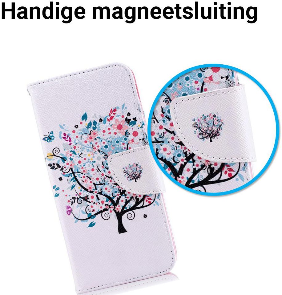 Samsung Galaxy J6 (2018) Lederen Portemonnee Hoesje Tree afbeelding 2