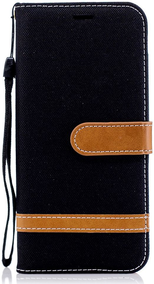 Samsung Galaxy J6 (2018) Jeans Portemonnee Hoesje Zwart afbeelding 1