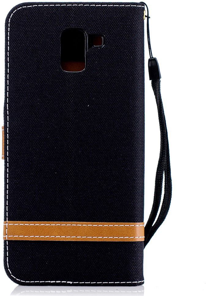 Samsung Galaxy J6 (2018) Jeans Portemonnee Hoesje Zwart afbeelding 6