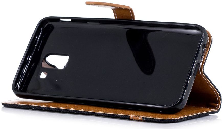 Samsung Galaxy J6 (2018) Jeans Portemonnee Hoesje Zwart afbeelding 8