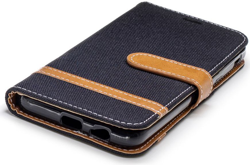 Samsung Galaxy J6 (2018) Jeans Portemonnee Hoesje Zwart afbeelding 9