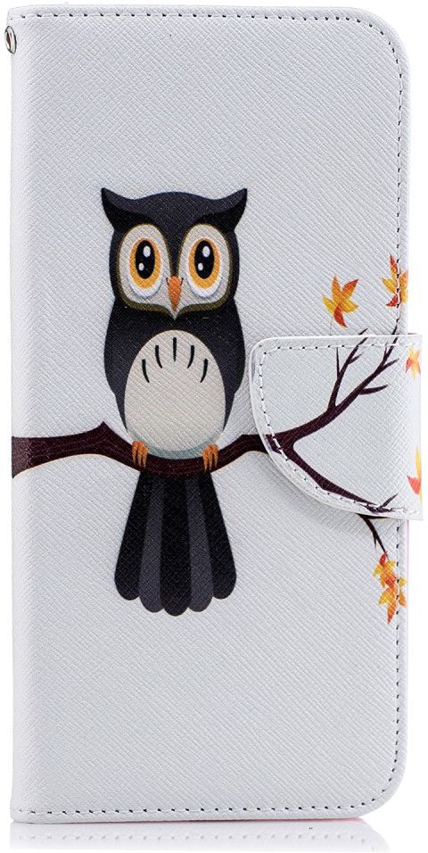 Samsung Galaxy J6 (2018) Lederen Portemonnee Hoesje Owl Tree afbeelding 1