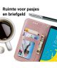Samsung Galaxy J6 (2018) Lederen Wallet Hoesje Flower Print Rose Gold