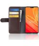 OnePlus 6 Lederen Wallet Stand Hoesje Bruin