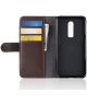 OnePlus 6 Lederen Wallet Stand Hoesje Bruin