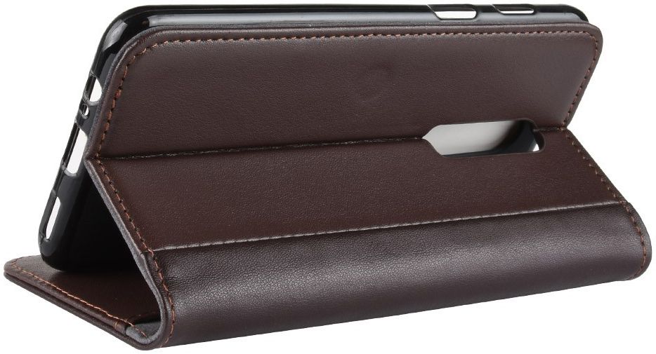 OnePlus 6 Lederen Wallet Stand Hoesje Bruin afbeelding 7