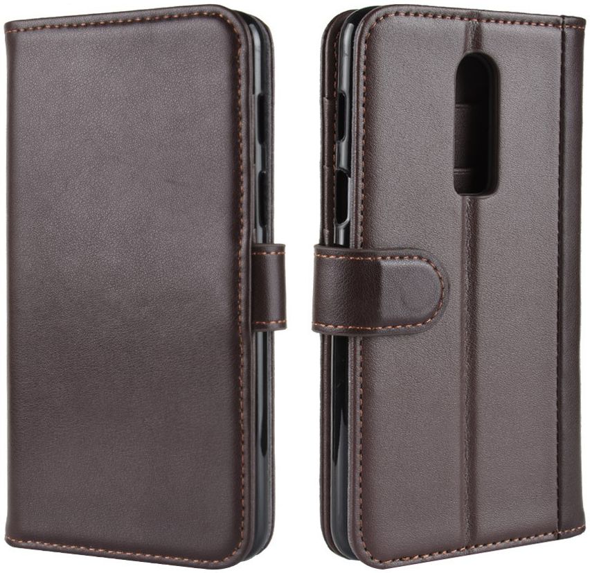 OnePlus 6 Lederen Wallet Stand Hoesje Bruin afbeelding 13