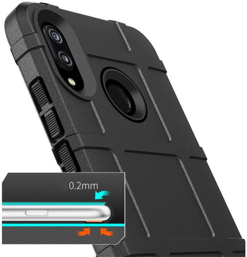 Huawei P20 Lite Anti-Shock Hybride Hoesje Zwart afbeelding 6