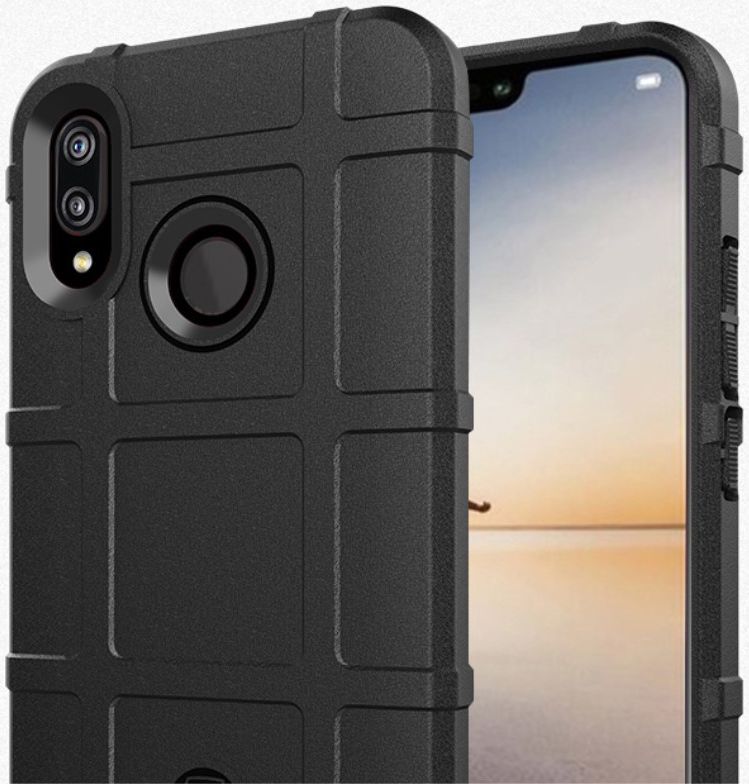 Huawei P20 Lite Anti-Shock Hybride Hoesje Zwart afbeelding 3