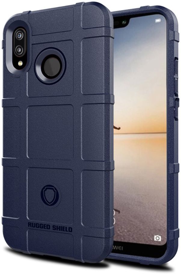 Huawei P20 Lite Anti-Shock Hybride Hoesje Donker Blauw afbeelding 1