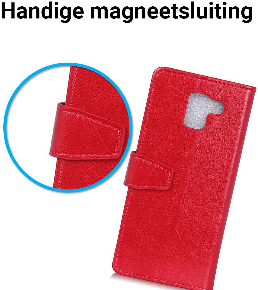 Samsung Galaxy J6 (2018) Crazy Horse Portemonnee Hoesje Rood afbeelding 3