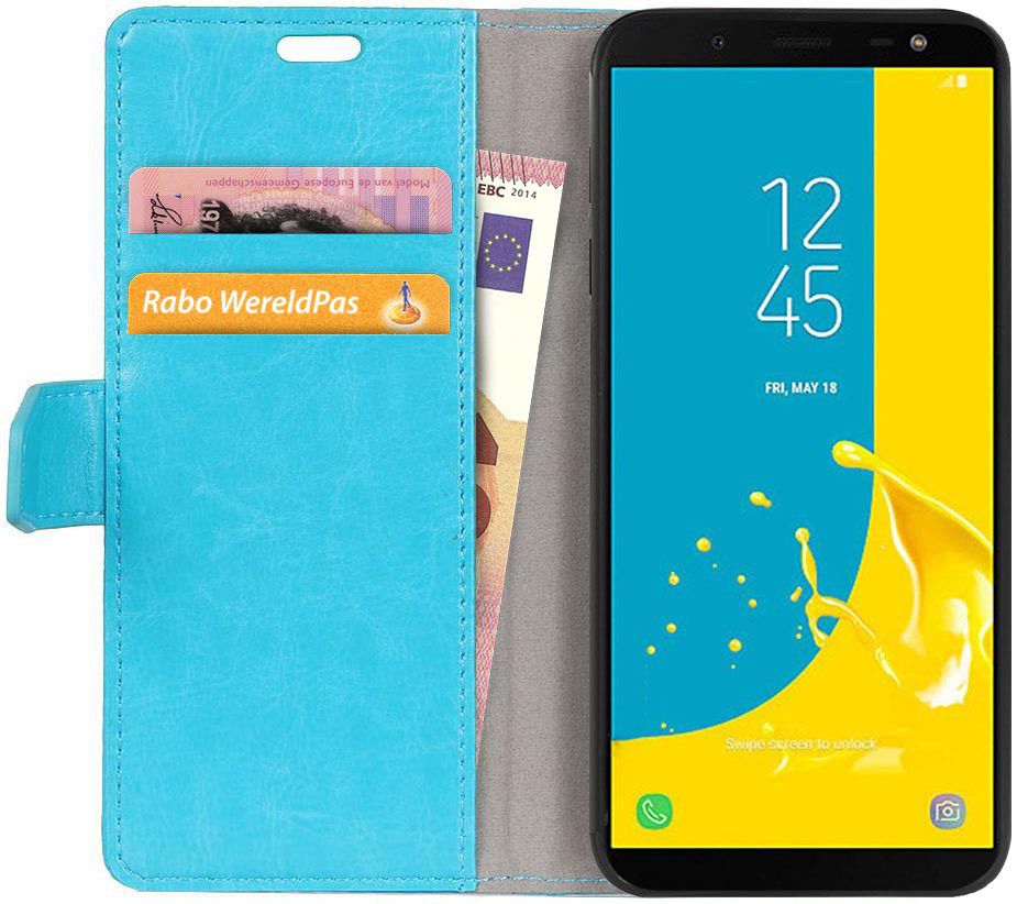 Samsung Galaxy J6 (2018) Crazy Horse Portemonnee Hoesje Blauw afbeelding 2