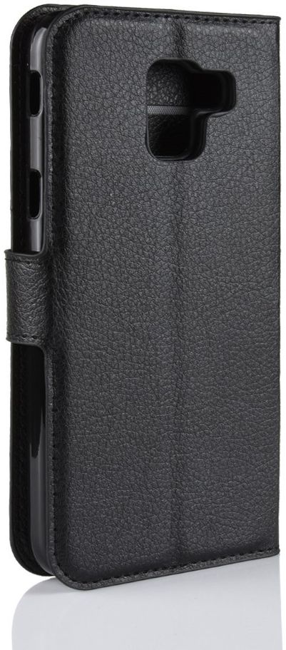 Samsung Galaxy J6 (2018) Litchi Skin Leren Portemonnee Hoesje Zwart afbeelding 8