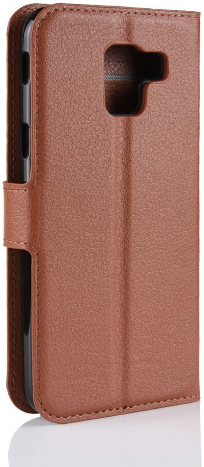 Samsung Galaxy J6 (2018) Litchi Skin Leren Portemonnee Hoesje Bruin afbeelding 9