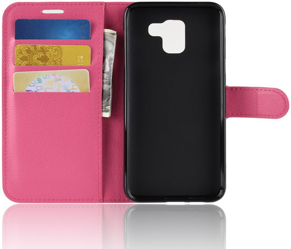 Samsung Galaxy J6 (2018) Litchi Skin Leren Portemonnee Hoesje Roze afbeelding 7