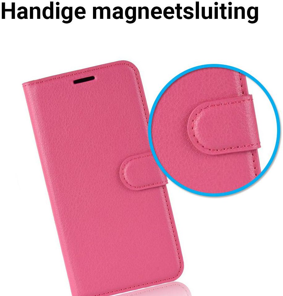Samsung Galaxy J6 (2018) Litchi Skin Leren Portemonnee Hoesje Roze afbeelding 4
