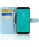 Samsung Galaxy J6 (2018) Litchi Skin Leren Portemonnee Hoesje Blauw