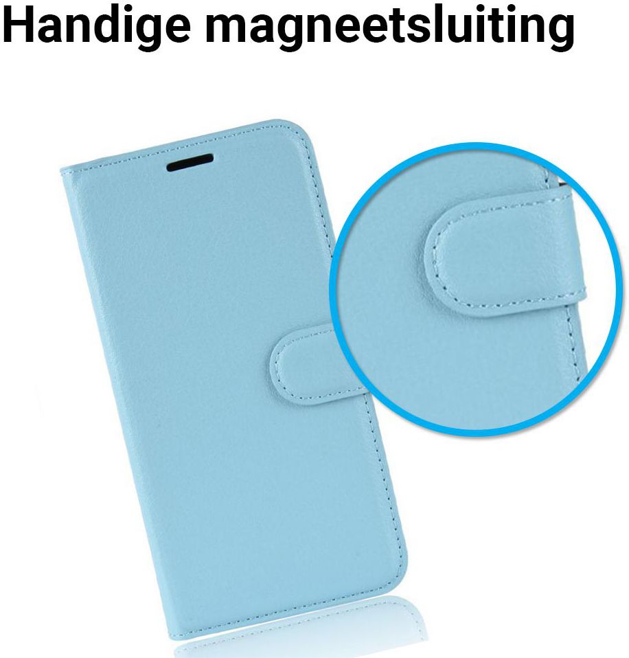 Samsung Galaxy J6 (2018) Litchi Skin Leren Portemonnee Hoesje Blauw afbeelding 4