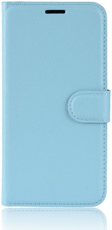 Samsung Galaxy J6 (2018) Litchi Skin Leren Portemonnee Hoesje Blauw afbeelding 1