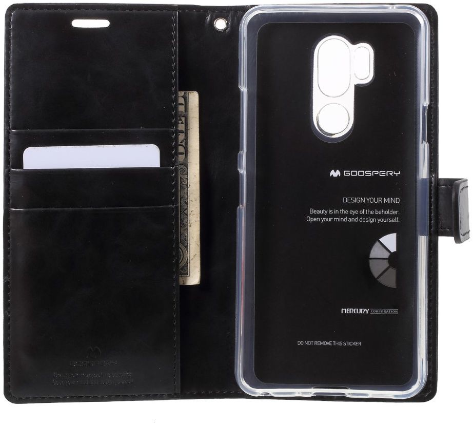 LG G7 Blue Moon Portemonnee Hoesje Zwart afbeelding 2