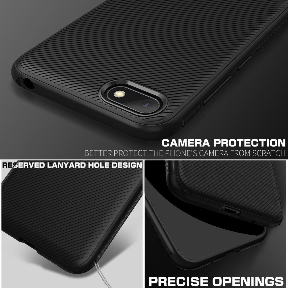 Huawei Y5 (2018) Twill Texture TPU Hoesje Zwart afbeelding 3