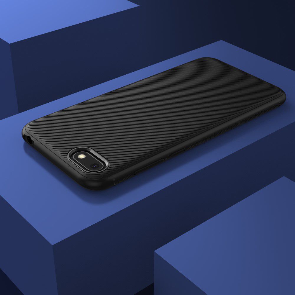 Huawei Y5 (2018) Twill Texture TPU Hoesje Zwart afbeelding 6