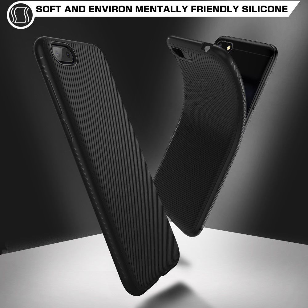 Huawei Y5 (2018) Twill Texture TPU Hoesje Zwart afbeelding 2