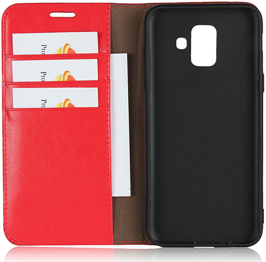 Samsung Galaxy A6 (2018) Crazy Horse Leren Portemonnee Hoesje Rood afbeelding 8