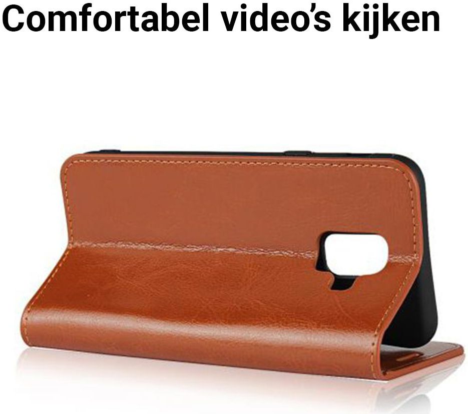 Samsung Galaxy A6 Crazy Horse Leren Portemonnee Hoesje Bruin afbeelding 10