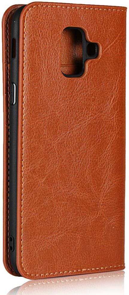 Samsung Galaxy A6 Crazy Horse Leren Portemonnee Hoesje Bruin afbeelding 3