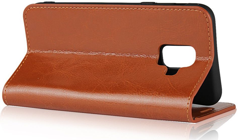 Samsung Galaxy A6 Crazy Horse Leren Portemonnee Hoesje Bruin afbeelding 2