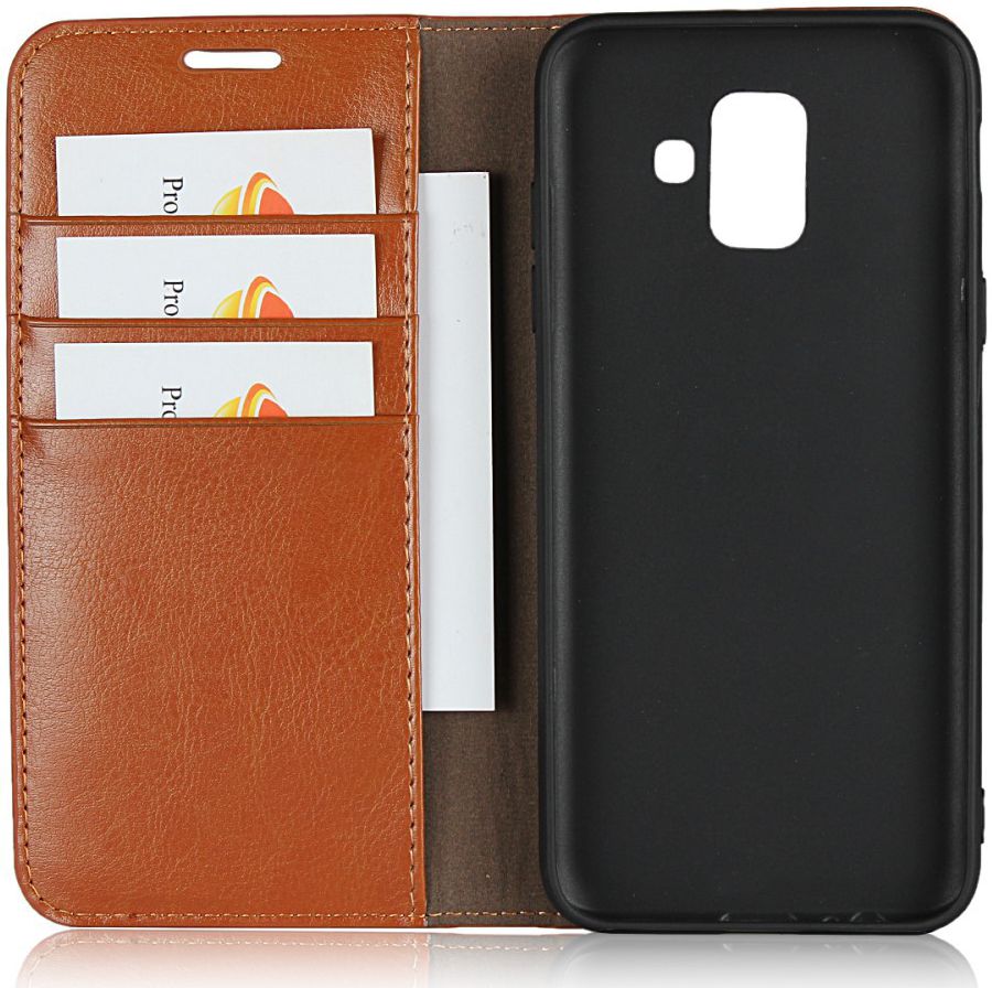 Samsung Galaxy A6 Crazy Horse Leren Portemonnee Hoesje Bruin afbeelding 5