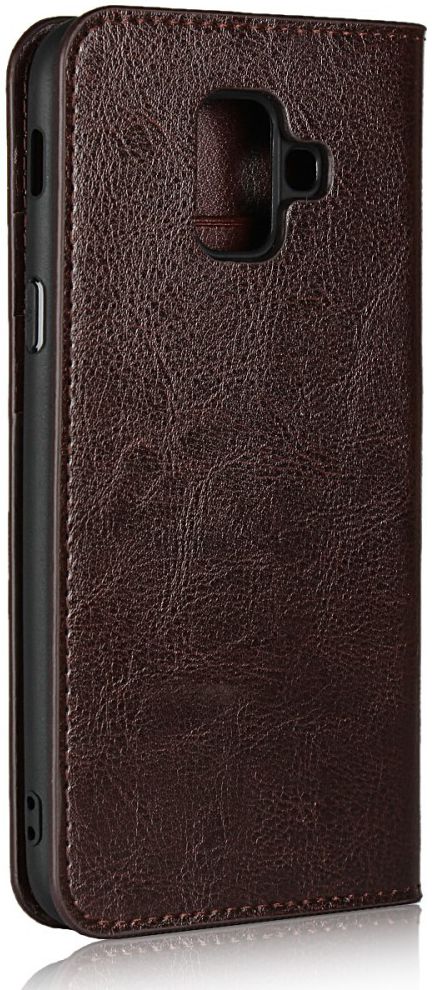 Samsung Galaxy A6 Crazy Horse Leren Portemonnee Hoesje Coffee afbeelding 3