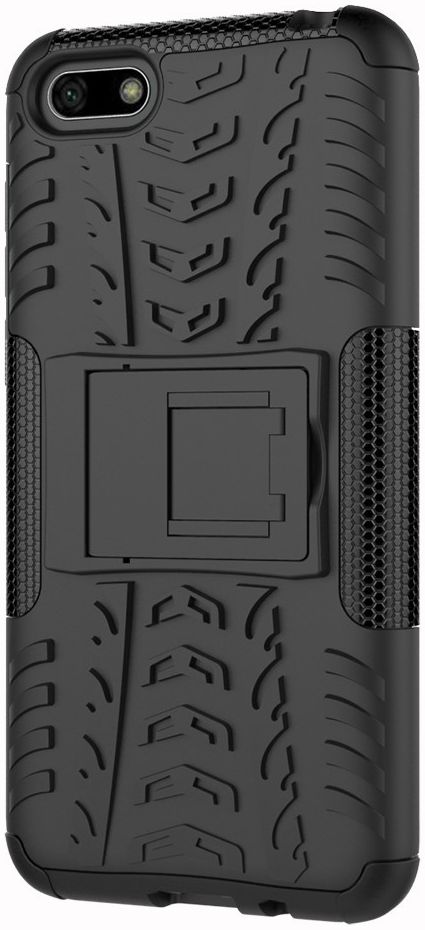 Huawei Y5 (2018) Hybride Kickstand Hoesje Zwart afbeelding 3