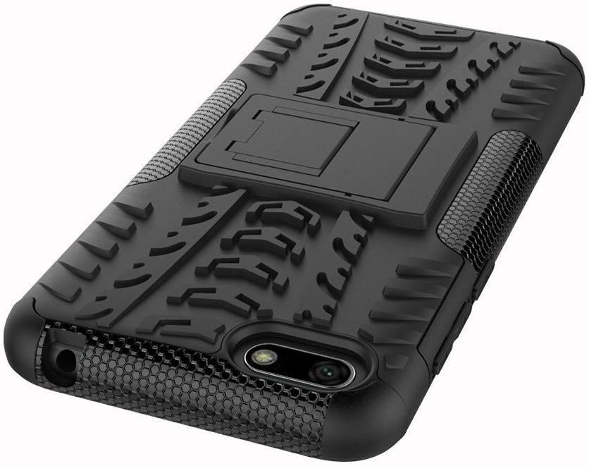 Huawei Y5 (2018) Hybride Kickstand Hoesje Zwart afbeelding 6